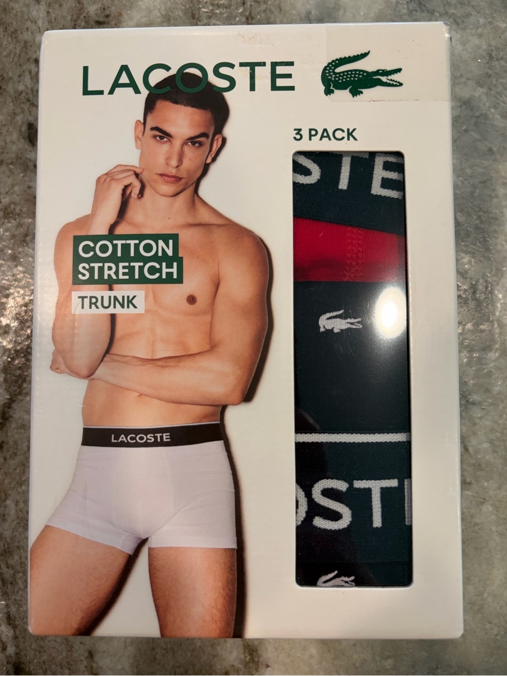 Lacoste Men's Cotton Trunk Underwear 3 Pack Large New